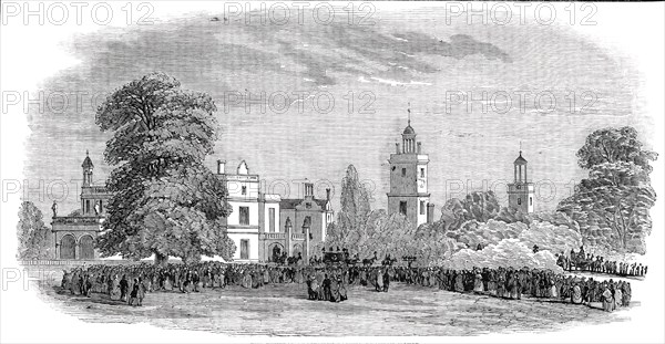 The Funeral Procession (of Sir Robert Peel) passing Drayton Manor, 1850. Creator: Unknown.