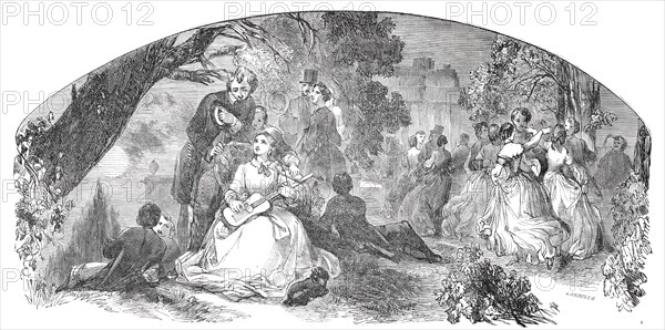 Illustration for sheet music: "We Never Met Again", 1850. Creator: Ebenezer Landells.