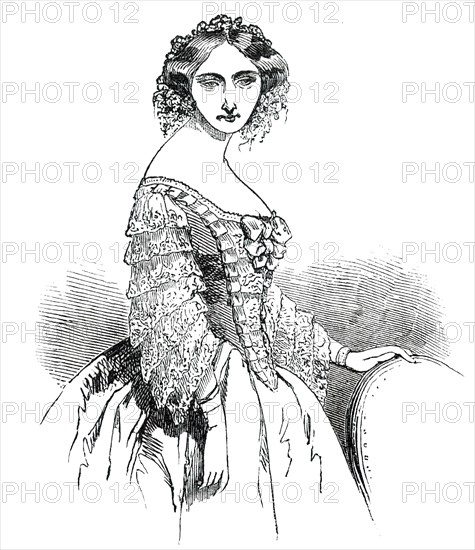 Paris Fashions for August - Opera Dress, 1850. Creator: Unknown.