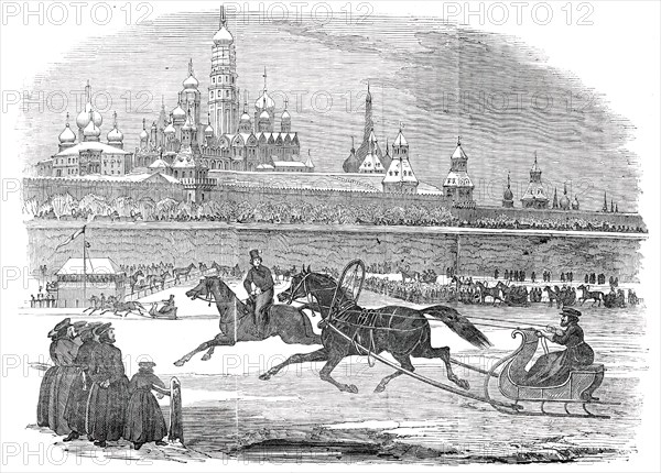 Sledging at Moscow [drawn by Manuel], 1850. Creator: Unknown.