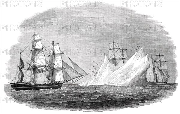 Arctic Expedition in Search of Sir John Franklin - First Iceberg Seen, June 3, 1850. Creator: Unknown.