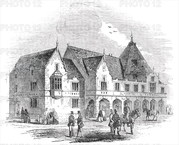 The Corn Exchange and Market Hall, just erected at Lichfield, 1850. Creator: Unknown.