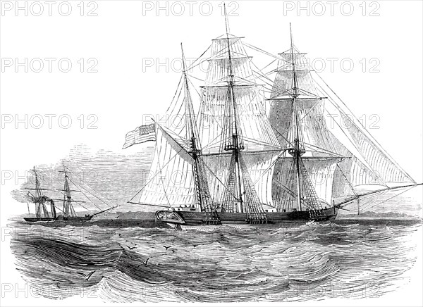 Capture of the "Anne D. Richardson" Slaver, by H.M. Steam-Frigate "Pluto", 1850. Creator: Unknown.
