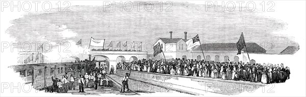 The Station at Huntingdon, 1850. Creator: Unknown.