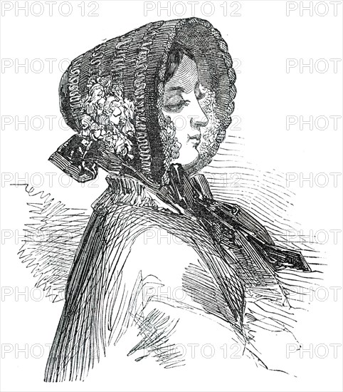 Fashions for May - Straw Bonnet, 1850. Creator: Unknown.