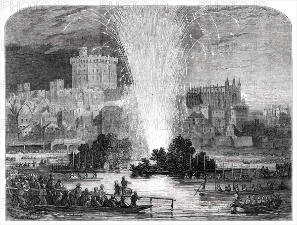 Election Saturday at Eton - Regatta and Fireworks, 1850. Creator: Unknown.