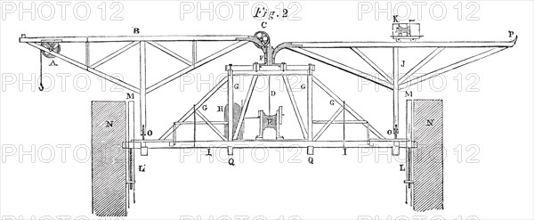 The Victoria Tower - Elevation of  the Hoisting-Scaffold, 1850. Creator: Unknown.