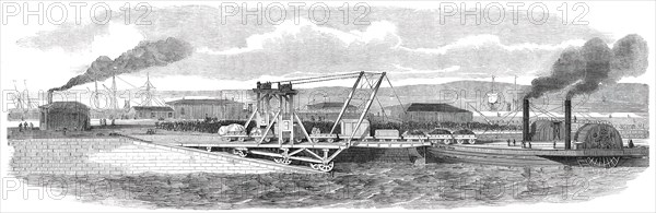 Floating Railway across the Forth, between Granton and Burntisland, 1850. Creator: Unknown.