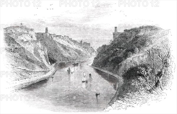 Watering-Places of England - Clifton, from Leigh Wood, 1850. Creators: Birket Foster, Edmund Evans.