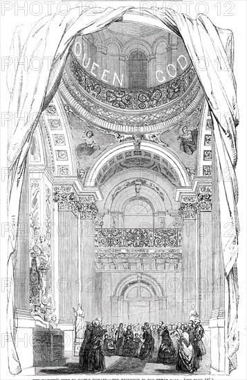Her Majesty's Visit to Castle Howard - the Reception in the Great Hall, 1850. Creator: Unknown.
