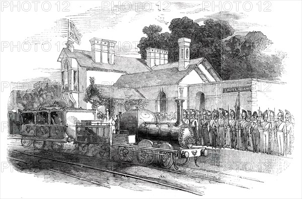 Arrival of Her Majesty at the Castle Howard Railway Station, 1850. Creator: Unknown.