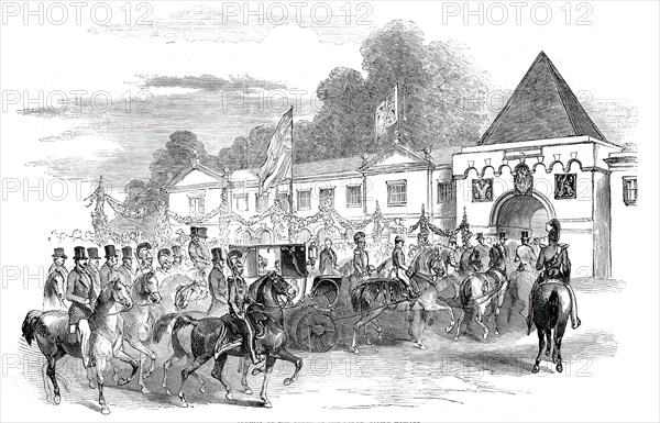 Arrival of the Queen at the Lodge, Castle Howard, 1850. Creator: Unknown.