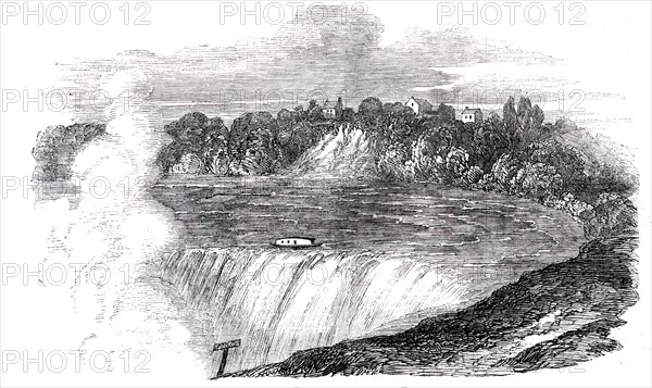 Canal-Boat at "The Horseshoe Fall", Niagara, 1850. Creator: Unknown.