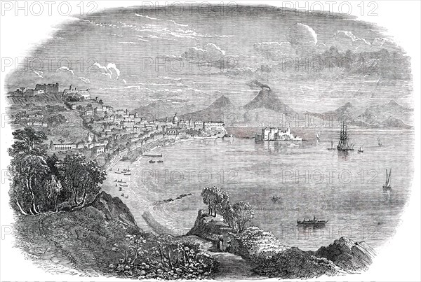 Naples. Vesuvius in the Distance - from an original sketch, 1850. Creator: Unknown.