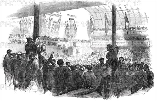 Electoral Meeting in the Salle Martel, Paris, 1850. Creator: Smyth.