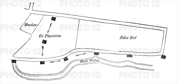 Map - Scene of the Explosion of the Hounslow Powder-Mill, 1850. Creator: Unknown.