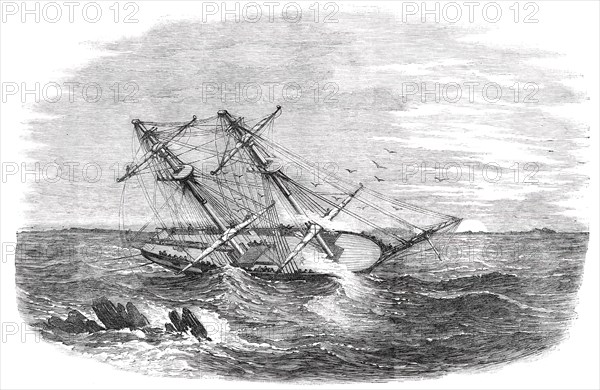 H.M.S. "Sappho", on the Main Reef at Honduras, 1850. Creator: Unknown.