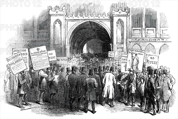 The Great City Meeting at Guildhall - (Exterior), 1850. Creator: Unknown.