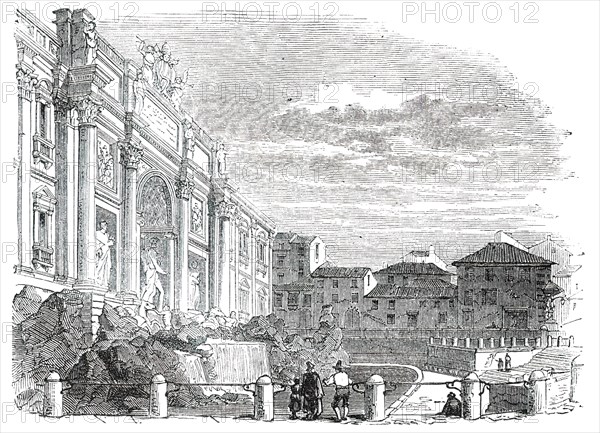 Fountain of Trevi - Rome, 1850. Creator: Unknown.