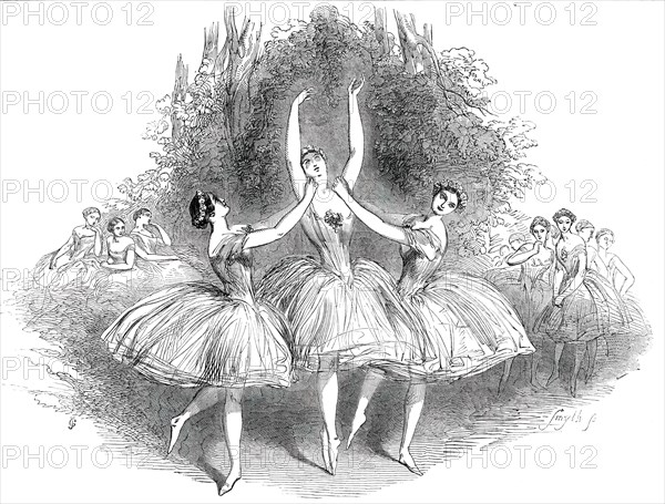 The "Pas de Trois des Graces", at Her Majesty's Theatre, 1850. Creator: Smyth.
