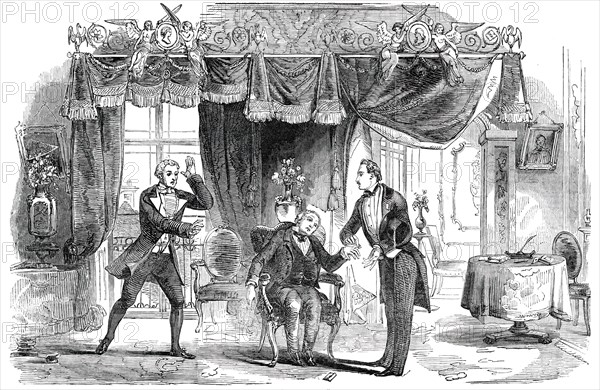 Scene from the New Comedy of "The Catspaw", at the Haymarket Theatre, 1850. Creator: Unknown.