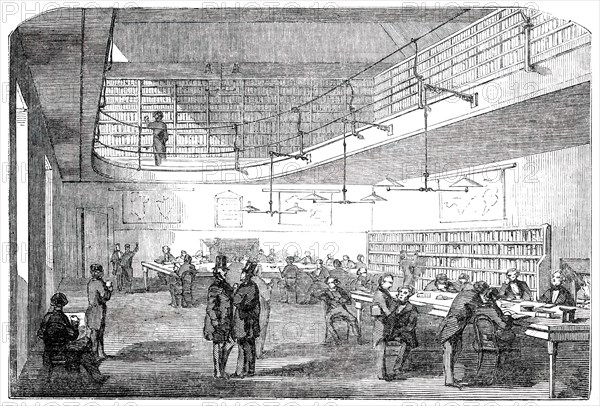 New Reading-Room at the Bank of England, opened on Wednesday, 1850. Creator: Unknown.
