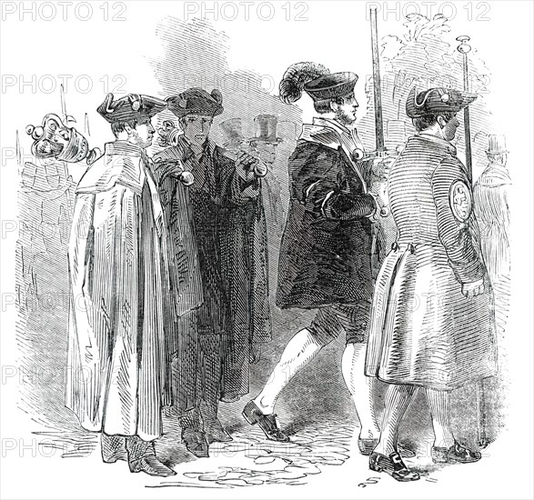 Lichfield "Greenhill Bower" - Sergeants at Mace, Sword Bearer, Crier, 1850. Creator: Unknown.