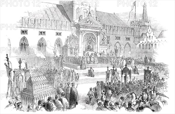 Jubilee of St. Sang, at Bruges - the Benediction at the Cathedral, 1850. Creator: Unknown.