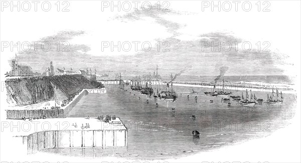 Opening of the New Docks at Sunderland - the Marine Procession, 1850. Creator: Unknown.