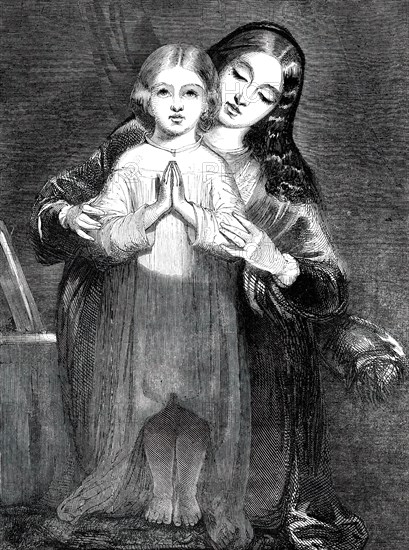 The Child's Prayer - painted by R. Redgrave, A.R.A., 1850. Creator: T. Williams.