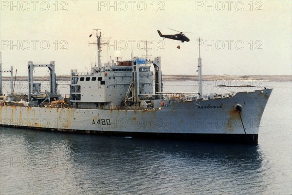 RFA Resource (A480), Falklands War, 1982. Creator: Luis Rosendo.