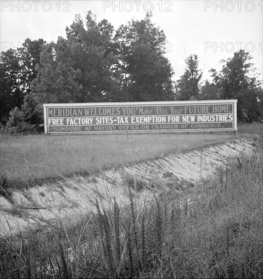 Note on industrialization of the South, Meridian, Mississippi, 1936. Creator: Dorothea Lange.