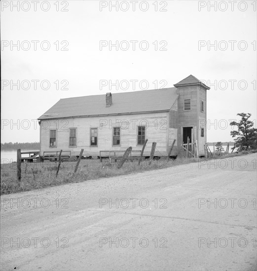 Negro church on the banks of the Mississippi River near Vicksburg, Mississippi, 1936. Creator: Dorothea Lange.