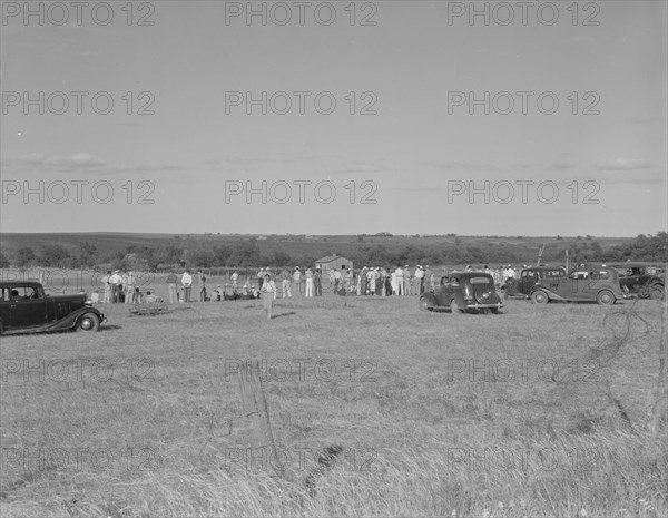 Baseball, Sunday afternoon - the town of Rice vs. the town of Perry, Texas, 1937. Creator: Dorothea Lange.