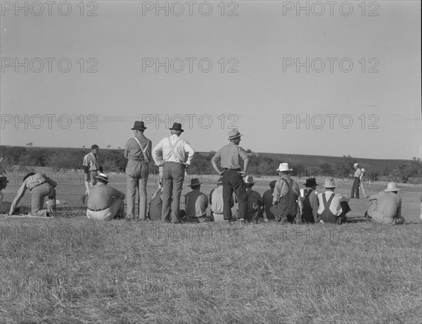 Baseball, Sunday afternoon - the town of Rice vs. the town of Perry, Texas, 1937. Creator: Dorothea Lange.