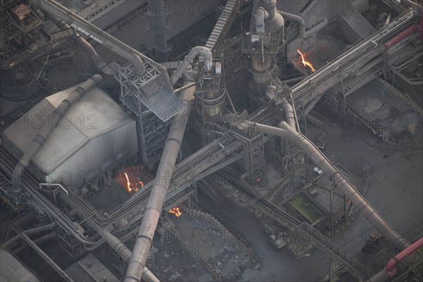 Part of the blast furnace at Scunthorpe Steel Works, North Lincolnshire, 2016. Creator: Dave MacLeod.