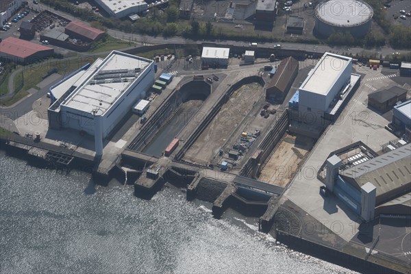 Blyth Harbour dry docks, Northumberland, 2016. Creator: Dave MacLeod.