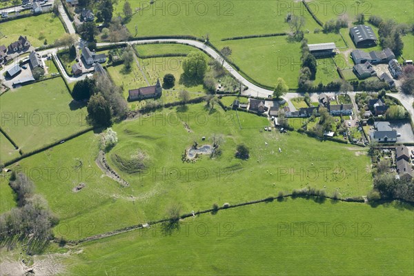 Lingen Castle, motte and bailey earthwork, Herefordshire, 2016. Creator: Damian Grady.