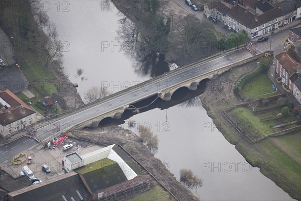 The flood-damaged Wharfe Bridge in Tadcaster, North Yorkshire, 2016. Creator: Dave MacLeod.