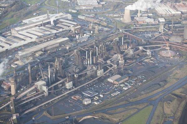 Blast furnaces at Scunthorpe Steel Works, North Lincolnshire, 2016. Creator: Dave MacLeod.