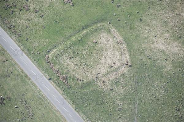 An enclosed settlement, or homestead, earthwork on Ray Fell, Northumberland, 2016. Creator: Dave MacLeod.