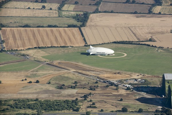 Airlander 10, a hybrid airship, at Cardington, Bedfordshire, 2016. Creator: Damian Grady.