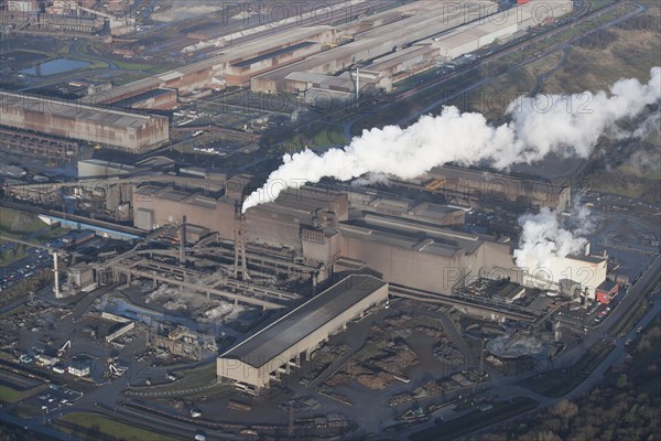 Steelmaking and Continuous Casting plants at Scunthorpe Steel Works, North Lincolnshire, 2016. Creator: Dave MacLeod.