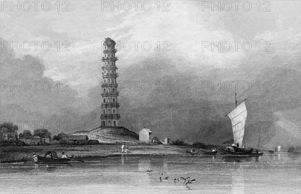 'Chinese Pagodah, - Between Canton & Whampoa', 1834. Creator: Anthony Vandyke Copley Fielding.