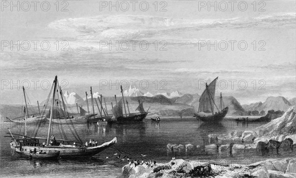 'Thubare, A Small Harbour on the Arabian Coast, Upper Part of the Red Sea', 1834. Creator: Samuel Austin.