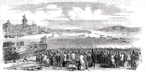 The Regatta, at Montreal, 1850. Creator: Unknown.