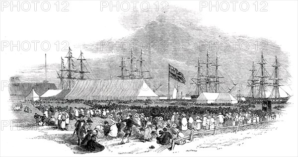 The Canterbury Colonists - scene at Gravesend, on Monday, 1850. Creator: Unknown.