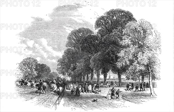 Doncaster Races - the Road to the Course, 1850. Creator: Edmund Evans.