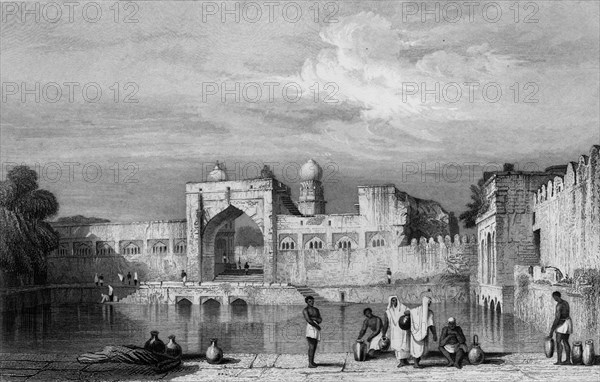 'Taj Bowlee, Bejapore', 1834. Creator: Samuel Prout.