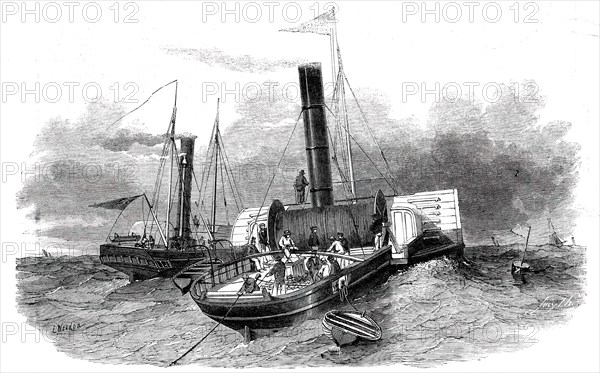 Submarine Electric Telegraph between Dover and Calais - The Goliah Steamer...1850. Creator: Unknown.